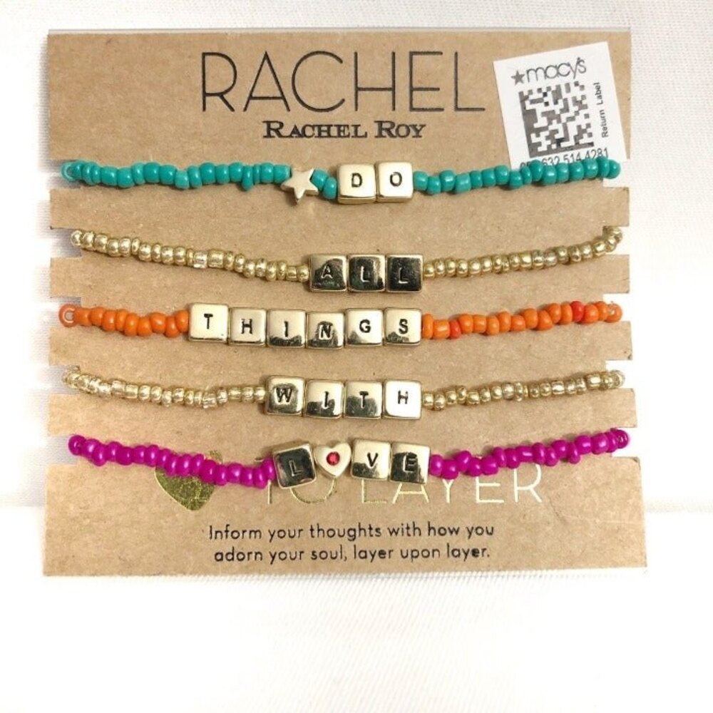 Rachel Roy Do All Things With Love Bracelet Set NEW